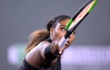 L'Américaine Serena Williams face à sa soeur Venus lors du Masters 1000 d'Indian Wells, en Californie, le 12 mars 2018