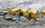 Tentes du camp de base de l'Everest le 24 avril 2018 