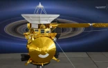 Une réplique de la sonde Cassini, le 13 septembre 2017 à Pasadena