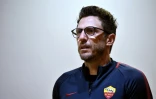 L'entraîneur de l'AS Rome Eusebio di Francesco à son arrivée en conférence de presse, le 1er mai 2018 à Rome