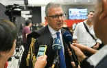 L'avocat Raffaele Caruso, l'un des représentants du Comité des proches des victimes du pont Morandi, s'adresse aux médias après le verdict prononcé au tribunal de Gênes, le 16 juilletr 2026 en Italie