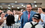 Srettha Thavisin, candidat du parti Pheu Thai pour devenir Premier ministre de la Thaïlande, au siège du parti à Bangkok, le 21 août 2023