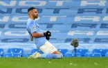 Le milieu algérien de Manchester City, Riyad Mahrez, exulte après son second but lors de la demi-finale retour à domicile de la Ligue des champions face au Paris-SG, le 4 mai 2021