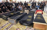 Les victimes d'un incendie dans un centre commercial à Kut, au sanctuaire de l'Imam Ali dans la ville sainte de Najaf, au centre de l'Irak, le 17 juillet 2025