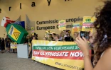 Manifestation contre le glyphosate, herbicide le plus utilisé dans l'UE, devant le siège de la Commission européenne à Bruxelles, le 19 juillet 2017