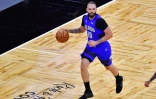 Evan Fournier sous le maillot du Magic d'Orlando, lors de la réception des Brooklyn Nets, le 19 mars 2021 en Floride
