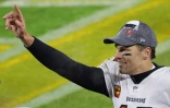 Le quarterback des Tampa Bay Buccaneers Tom Brady après la victoire de son équipe face aux ackers en finale de conférence, le 24 janvier 2021 à Green Bay