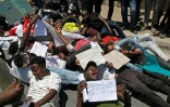 Des migrants manifestent contre le racisme dans la capitale marocaine Rabat, le 28 juin 2022