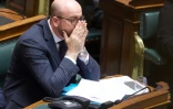 Le Premier ministre belge Charles Michel lors d'une session plénière au Parlement, le 24 mars 2016 à Bruxelles
