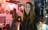 Polina Iakovenko, gérante d'un café à Mejova, le 24 janvier 2025 dans la région de Dnipropetrovsk, en Ukraine