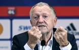 Le président de l'Olympique Lyonnais Jean-Michel Aulas, lors d'une conférence de presse au siège du club, le 25 janvier 2021 au Groupama Stadium à Décines-Charpieu
