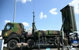 Le système de défense antiaérienne stratégique franco-italien SAMP-T NG exposé au Salon international de l'aeronautique et de l'espace à l'aéroport du Bourget près de Paris, le 17 juin 2025
