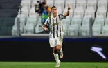 L'attaquant de la Juventus Cristiano Ronaldo après son premier but contre Lyon en 8e de finale de retour de la Ligue des champions, le 7 août 2020 à Turin