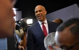 Cory Booker avant un débat démocrate lors de sa campagne présidentielle à Westerville, dans l'Ohio, le 15 octobre 2019