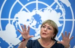 La Haute-Commissaire de l'ONU aux droits de l'homme, Michelle Bachelet, lors d'une dernière conférence de presse avant la fin de son mandat, le 25 août 2022 à Genève