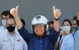 Le président brésilien Jair Bolsonaro lors de sa tournée en moto le 25 juillet 2020