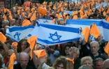 Manifestation à l'appel de la communauté juive à Buenos Aires, le 24 février 2025, pour réclamer la libération des otages à Gaza