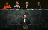 L'acteur et défenseur de l'environnement Leonardo DiCaprio à la tribune de l'ONU à New York, le 22 avril 2016
