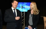 Christian Estrosi au côté de Marion Maréchal Le Pen le 8 décembre 2015 à Marseille, lors d'un débat télévisé