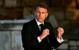 Le président français Emmanuel Macron lors d'un événement à l'Agora romaine d'Athènes, le 24 avril 2026 en Grèce