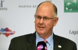 Le président de la WTA Steve Simon lors d'une conférence de presse à Singapour le 26 octobre 2016