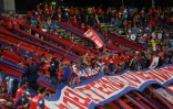 Des spectateurs au stade Atanasio Girardot de Medellin, le 16 juillet 2021 en Colombie