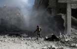 Bombardements du régime syrien sur la ville de Saqba, dans la Ghouta orientale, le 23 février 2018