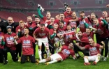 Les Hongrois fêtent leur qualification à l'Euro-2020 après leur victoire sur l'Islande, à Budapest, le 12 novembre 2020