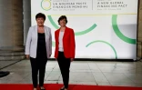 La directrice générale du FMI Kristalina Georgieva et la ministre des Affaires étrangères Catherine Colonna au Palais Brogniart à Paris le 22 juin 2023