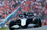 Le pilote britannique George Russell au volant de sa Williams sur le circuit de Zandvoort durant les essais du Grand Prix des Pays-Bas de Formule 1 le 3 septembre 2021