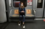 PassagÚre du métro de Milan, le 28 avril 2020