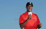 Tiger Woods s'adresse aux fans à l'issue du 4e tour du Hero World Challenge à Nassau, le 4 décembre 2016