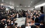 Conférence de presse le 11 novembre 2020 à Hong Kong des élus pro-démocratie pour annoncer leur prochaine démission