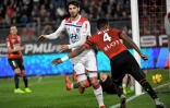 Le milieu de terrain de Lyon Martin Terrier (c) buteur lors de la victoire 1-0 à Rennes le 29 mars 2019 en 30e journée de L1