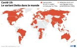 Le variant Delta dans le monde