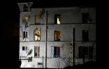 Vue extérieure en date du 18 novembre 2015 de l'immeuble contre lequel le Raid a lancé l'assaut à Saint-Denis