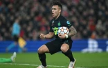 L'attaquant de l'Inter Lautaro Martinez buteur sur le terrain de Liverpool en Ligue des champions, le 8 mars 2022