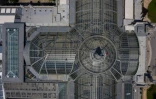 Vue aérienne de la verrière du Grand Palais, le 8 juillet 2019 à Paris