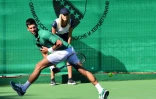 Le Serbe Novak Djokovic lors d'un match exhibition à Visoko près de Sarajevo, le 13 juillet 2022