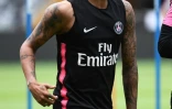 La star du PSG Neymar à l'entraînement, le 3 août 2018 à Shenzhen (Chine)