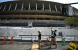 Le Stade National encore en construction, le 24 juillet 2019 à Tokyo, où se dérouleront les JO-2020