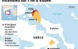 Incendies sur l'île grecque d'Eubée