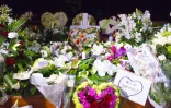 La tombe de Johnny Hallyday à Saint Barthelemy le 11 décembre 2017