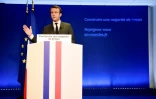 Emmanuel Macron, candidat à la présidentielle, lors d'une conférence de presse le 19 janvier 2017 à Paris