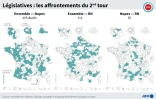 Duels entre les trois partis arrivés en tête du premier tour des élections législatives
