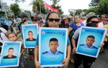 Des partisans du président du Nicaragua Daniel Ortega manifestent à Managua le 11 août 2018