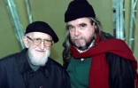 Michael Lonsdale (d) et l'Abbé Pierre, le 5 mars 1996 