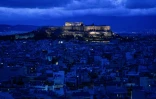 Vue sur l'Acropole à Athènes, le 6 avril 2020