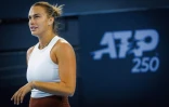 La numéro un mondiale Aryna Sabalenka à l'entraînement avant le tournoi de Brisbane, en Australie, le 24 décembre 2024