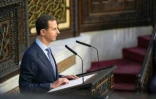 Photo diffusée par l'agence syrienne officielle Sana, le 25 août 2024, du président syrien Bachar al-Assad au Parlement à Damas, à l'occasion de l'ouverture d'une nouvelle législature